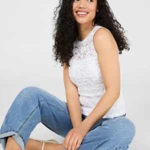 Sleeveless Corded Lace Top