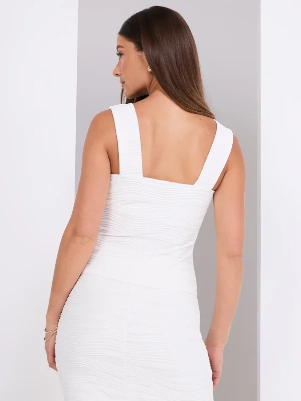 Wave Pattern Wide Strap Tank Top - Image 4