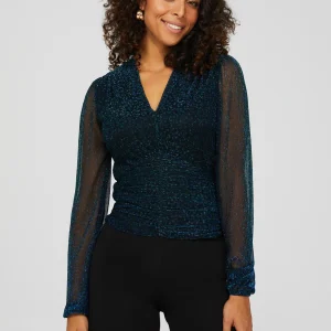 Long Balloon Sleeve Animal Print Top