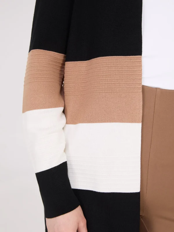 Ribbed Colour Block Open Duster - Image 3
