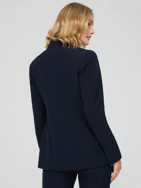 One-Button Long Sleeve Blazer With Pockets - Image 7