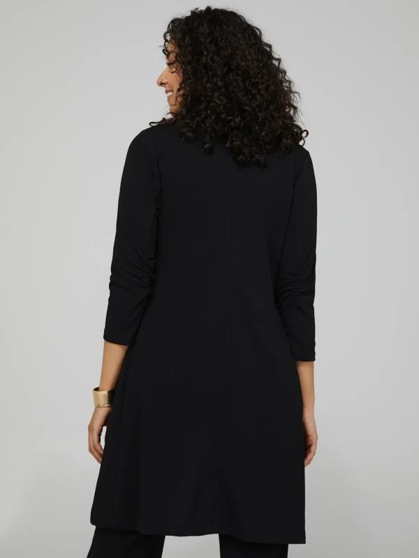 Long Blazer With 3/4 Ruched Sleeves - Image 5