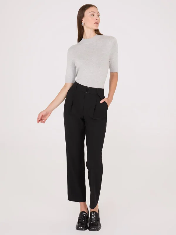 Mid-Rise Pleated Ankle Length Pants - Image 3