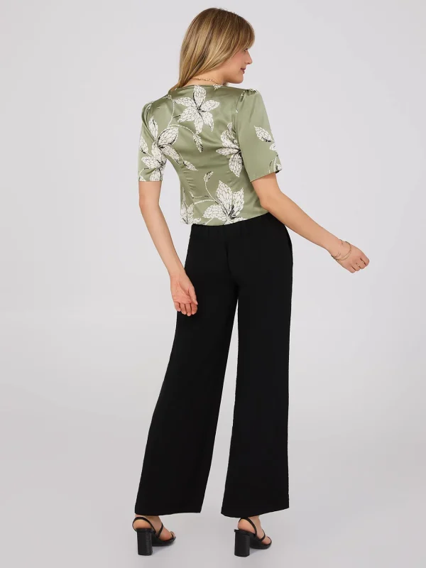 Floral Print Ruched Blouse - Image 3