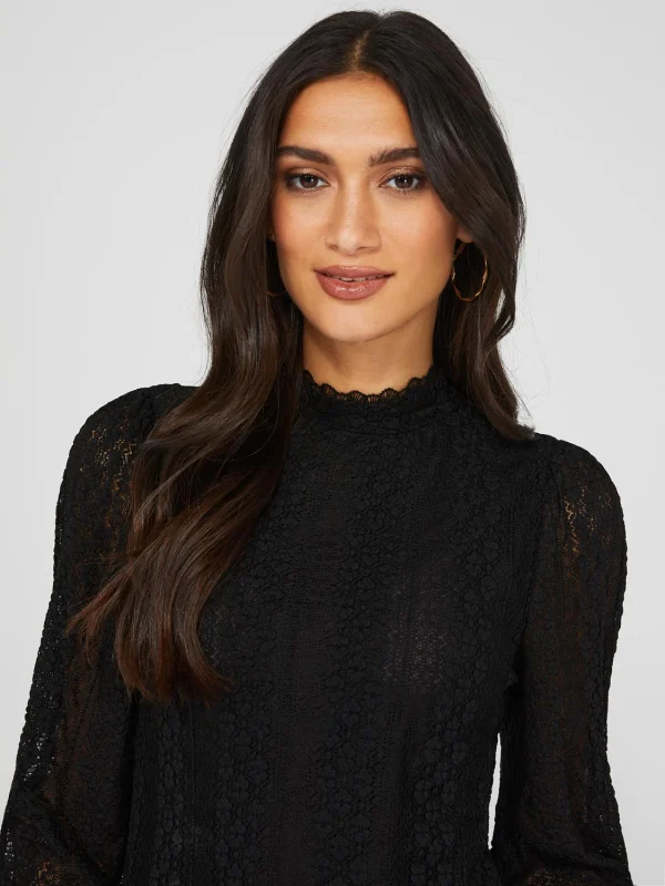 Long Balloon Sleeve Lace Top - Image 2