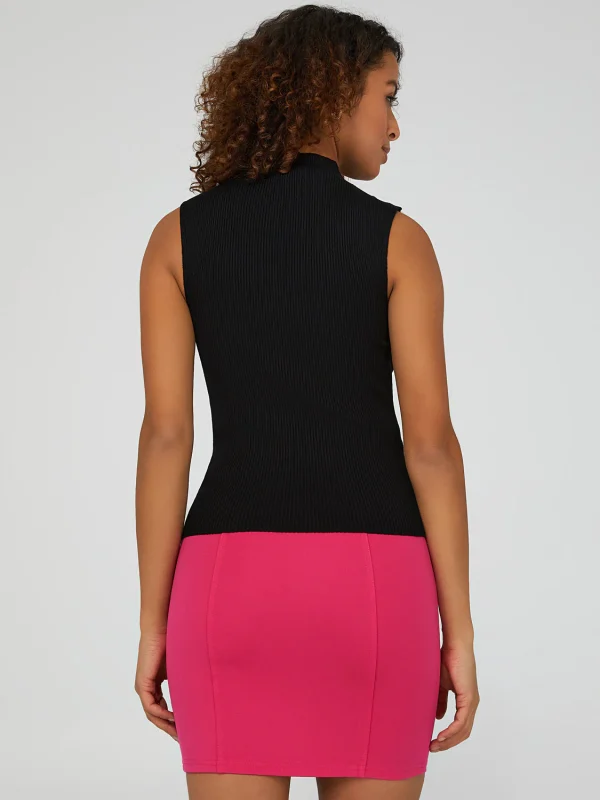 Sleeveless Mock Neck Sweater - Image 5