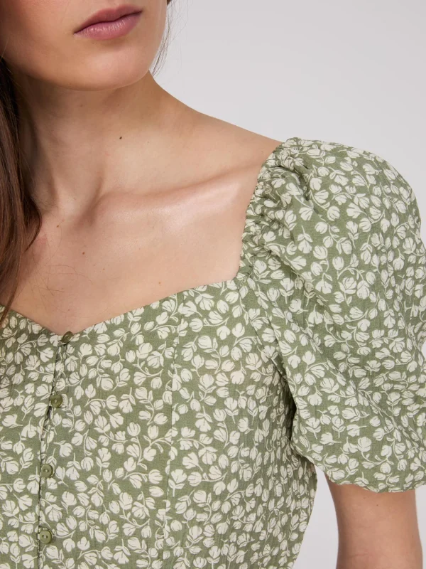Floral Print Peplum Blouse - Image 3