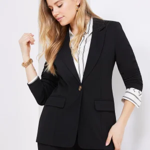 One-Button Textured Blazer