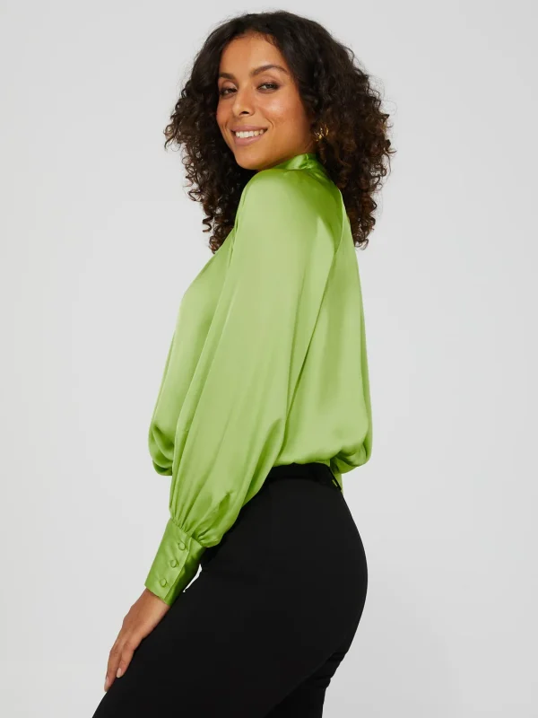 Satin High Neck Blouse - Image 5