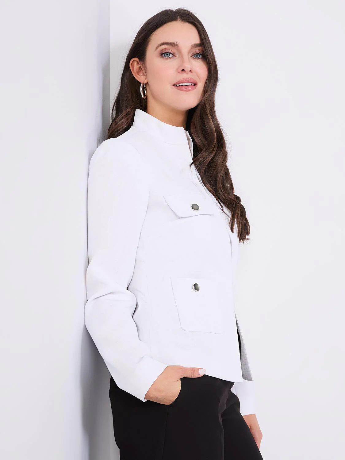 4 Pocket High Collar Blazer - Image 4