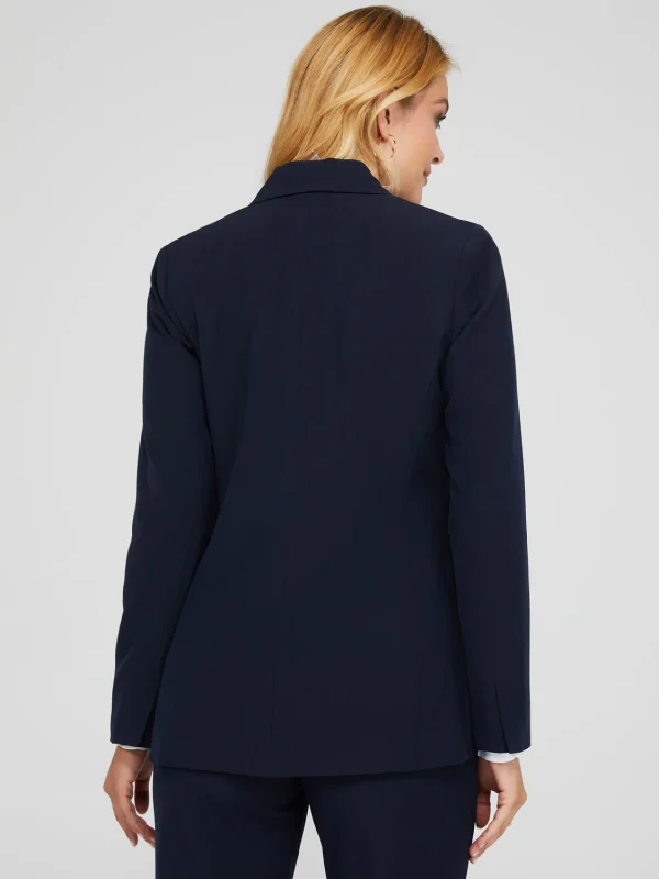 One-Button Long Sleeve Blazer With Pockets - Image 12
