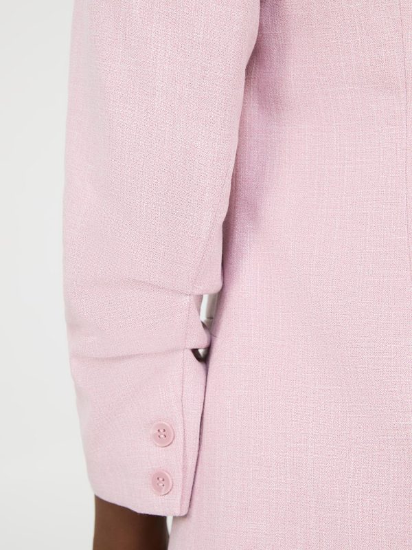 One-Button Ruched 3/4 Sleeve Blazer - Image 4