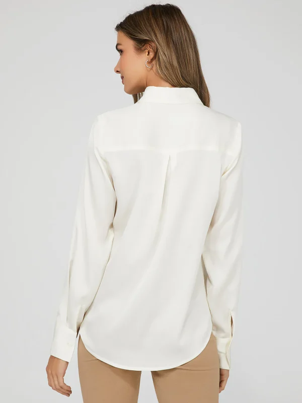 Satin Button Down Blouse - Image 4