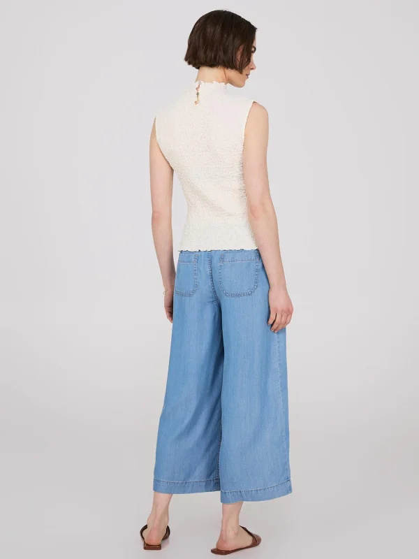 Sleeveless Textured Mock Neck Top - Image 8