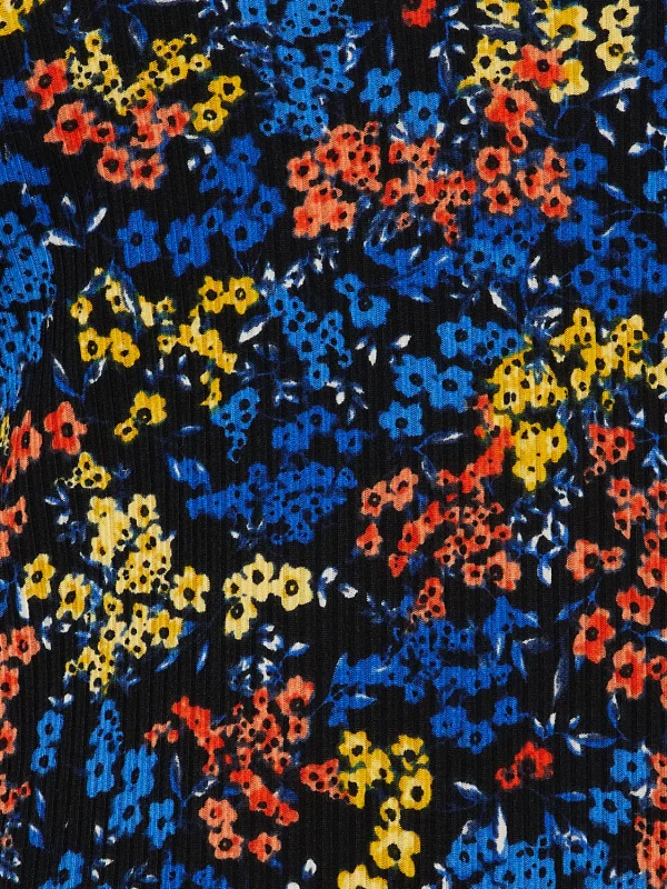 Floral Print Keyhole Front Top - Image 6