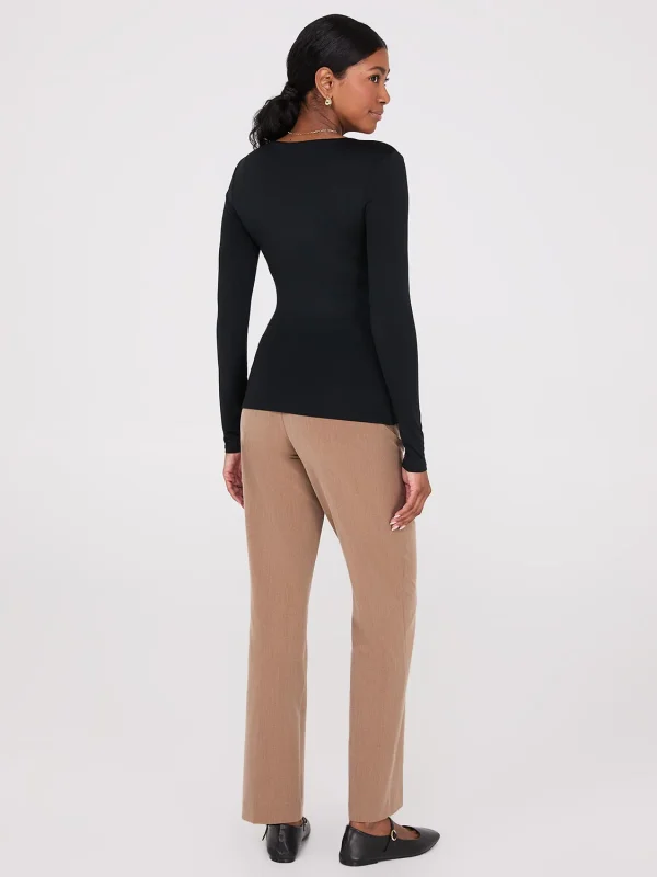 Double Layer V-Neck Long Sleeve Top - Image 9