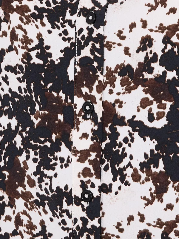 Sleeveless Animal Print Button-Front Blouse - Image 6