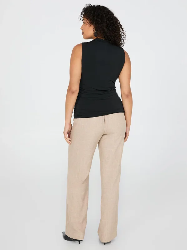 Sleeveless Mock Neck Top With Ruched Details - Image 8