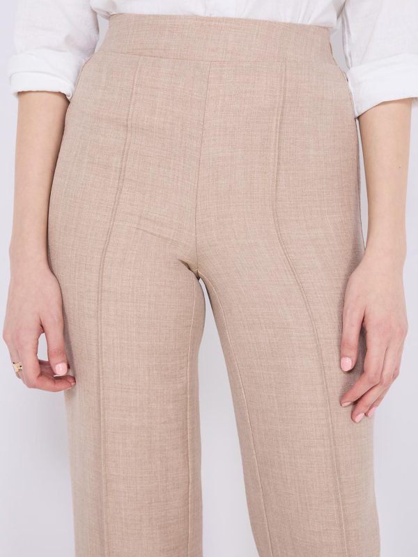 Wide-Leg Pintuck Front Pants - Image 3