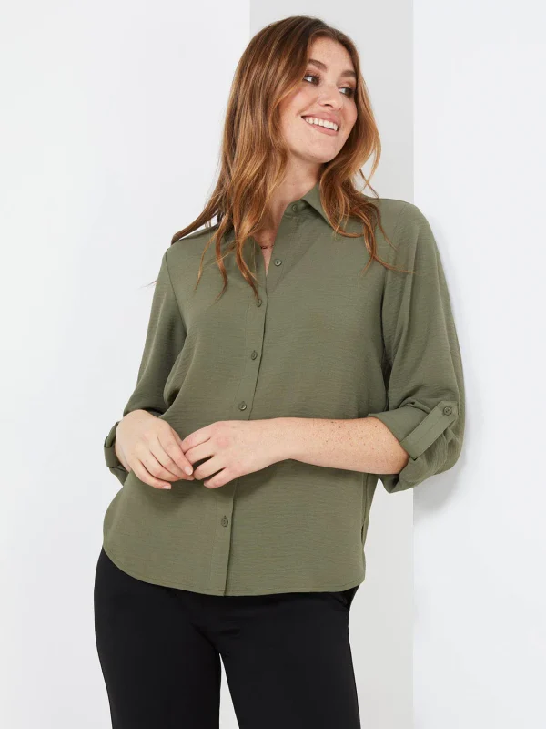Textured Button-Front Blouse - Image 7