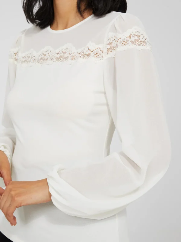 Long Balloon Sleeve Crew Neck Top - Image 6
