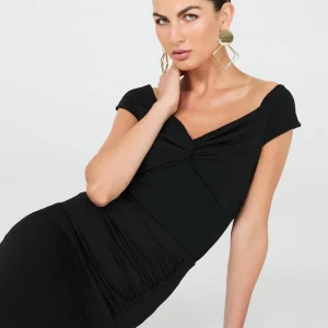 Off-The-Shoulder Twist-Front Top