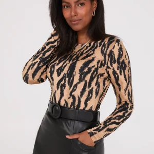 Printed Long Sleeve Jersey Top