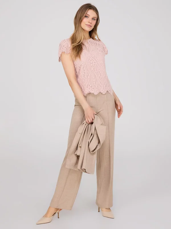 Sweetheart Neckline Top With Scallop Details - Image 3