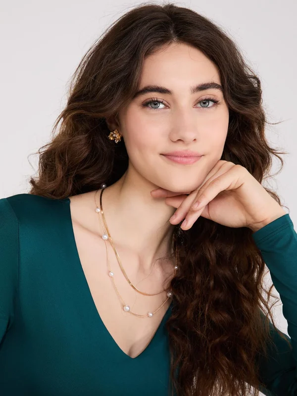 Double Layer V-Neck Long Sleeve Top - Image 10