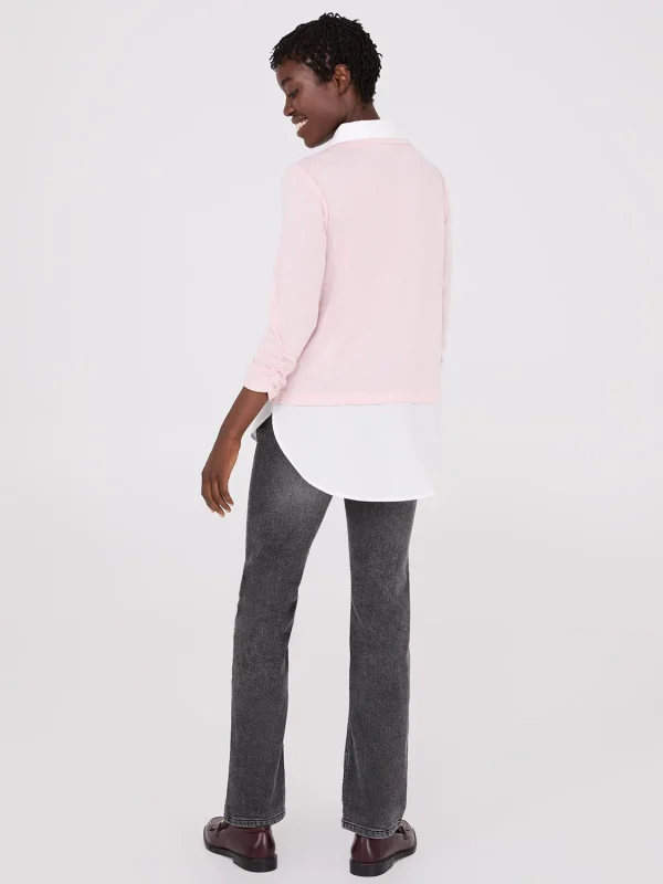 Ruched Sleeve 2-Fer Top - Image 4