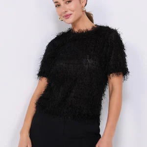Shaggy Short Sleeve Waisted Top