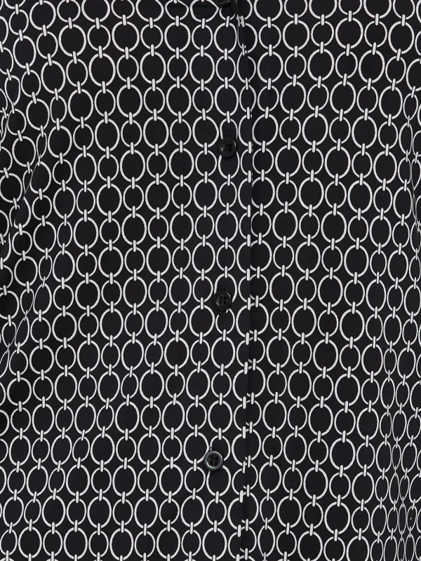 Geometric Print Button-Front Blouse - Image 6
