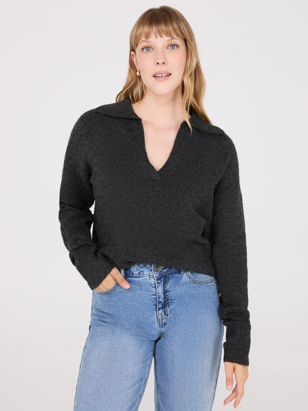 Johnny Collar Long Sleeve Sweater - Image 5