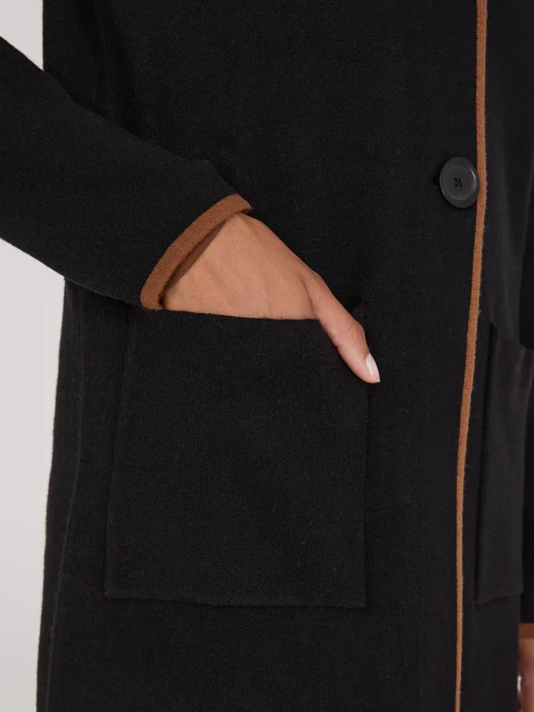 Contrast Trim 2-Button Coatigan - Image 3