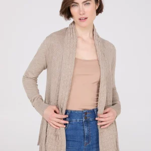 Multi Stitch Shawl Collar Duster Cardigan