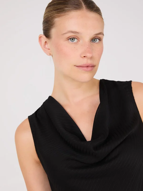 Sleeveless Textured Cowl Neck Top - Image 6