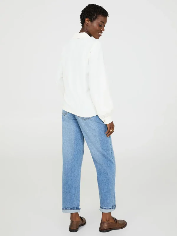 Textured Johnny Collar Popover Blouse - Image 4