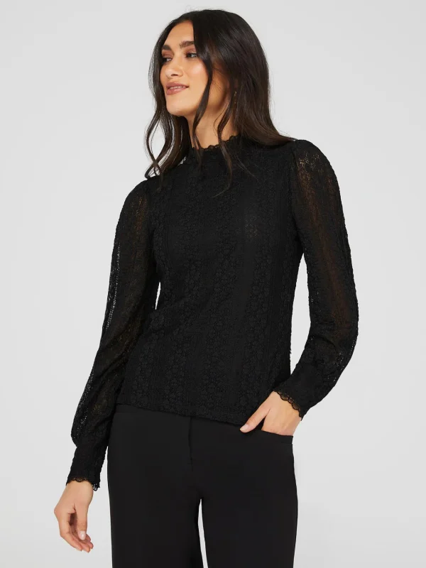 Long Balloon Sleeve Lace Top - Image 3