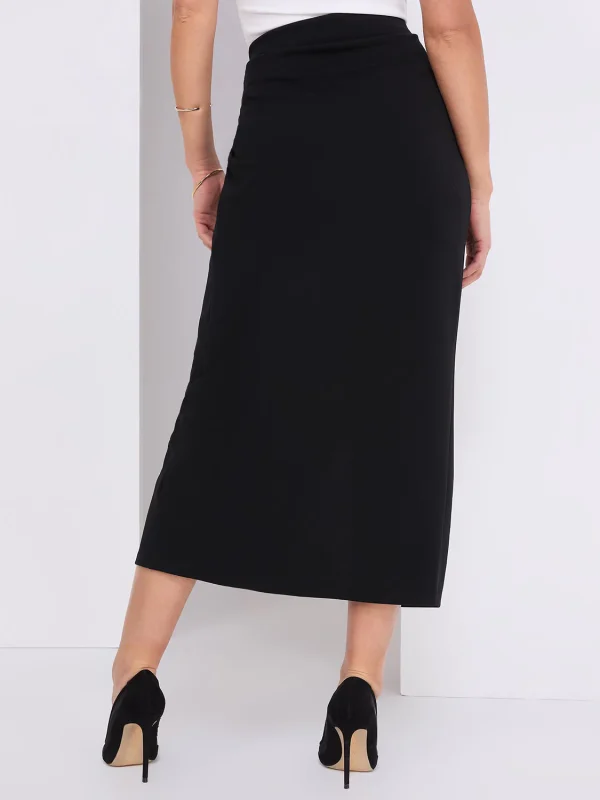 Straight Maxi Skirt With Faux Wrap Front - Image 4