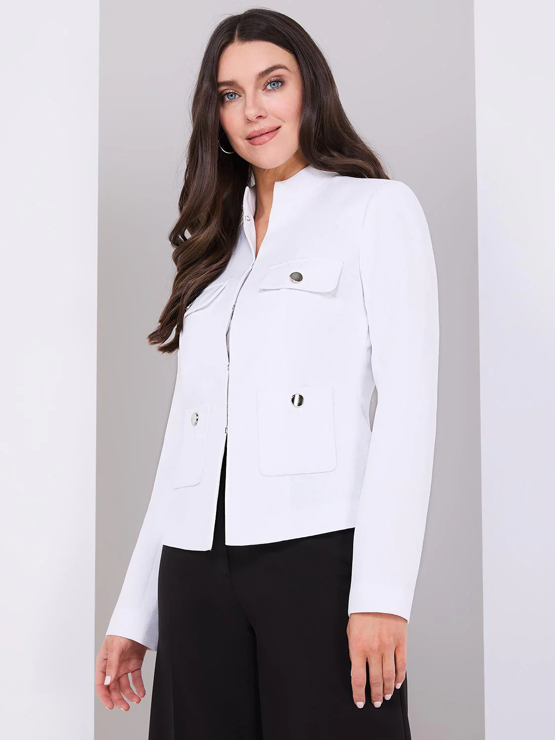 4 Pocket High Collar Blazer - Image 3