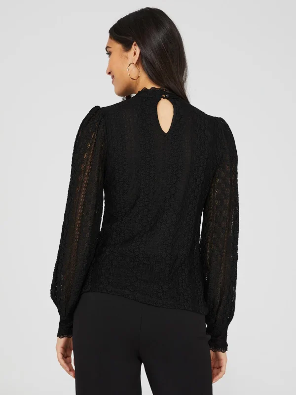 Long Balloon Sleeve Lace Top - Image 5