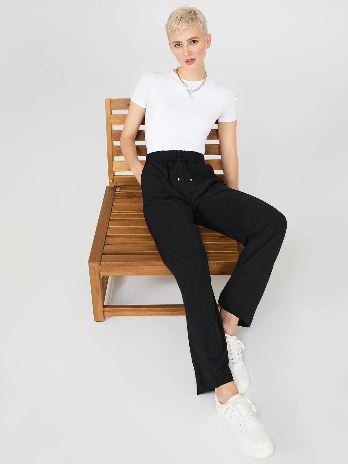 Wide-Leg Long Length Pants With Porkchop Pockets - Image 4