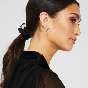Satin Scrunchie With Silver Embellishment