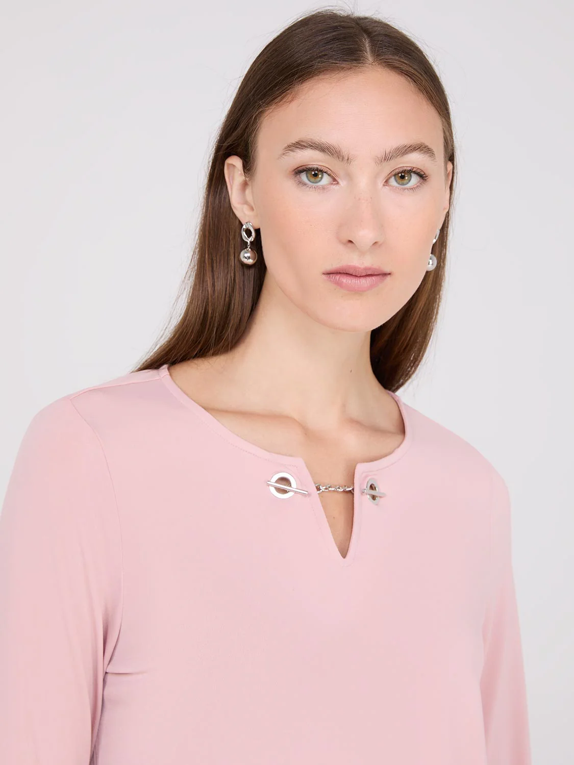 Chain Keyhole Long Sleeve Top - Image 6