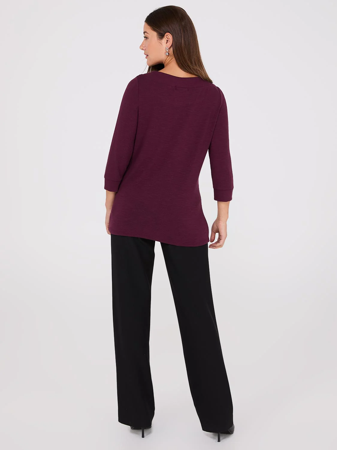 3/4 Sleeve Boat Neck Top - Image 4