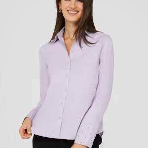 Button-Front Blouse With Stud Details
