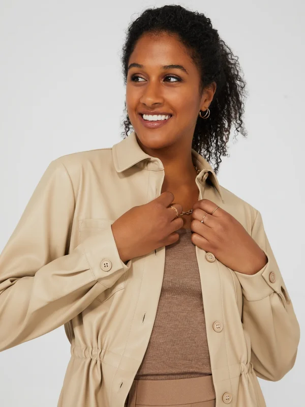 Drawstring Shacket With Front Pockets - Image 5