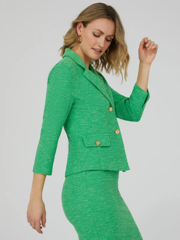 3/4 Sleeve 2-Button Boucle Blazer - Image 3