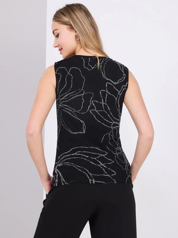 Sleeveless Floral Print Mesh Top - Image 6
