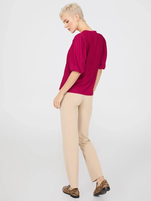 Textured Jacquard Top With Front Keyhole - Image 8